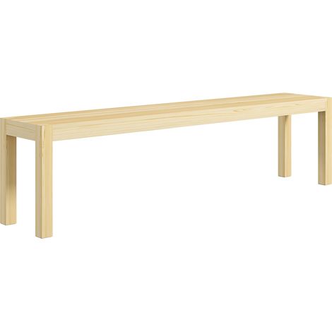 Banc bois 3 places pin rustique robuste 330 kg cuisine salle à manger jardin naturel (1/5)