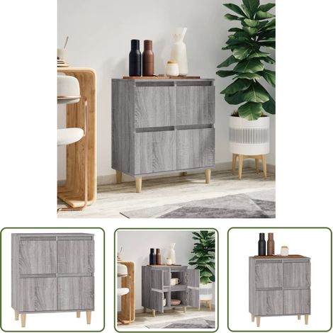 The Living Store Sideboard Grau Sonoma 60x35x70 cm Holzwerkstoff - Schreibtisch - Wohnzimmermöbel - Sideboard - Grau - Holzmöbel (1/5)