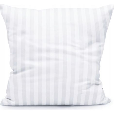 Taie d'oreiller 50x70 cm, rayures damassées, blanc, motif hôtel 1 cm (1/5)