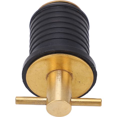 Bouchon en laiton en forme de T avec joint en caoutchouc et accessoires antirouille pour bateaux, 1 pouce/25 mm (1/5)