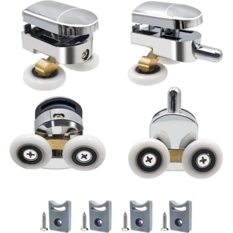 roulettes doubles pour porte de douche Coulissantes Roue de Remplacement pour Cabine 4 (1/5)