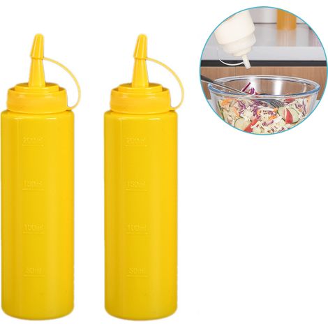 Bouteille Pression Alimentaire - Transparente - Étanche - Pour Sauces Huile Assaisonnements - Idéale Gril et Plaque À Cuisiner - Lot de 2 (1/5)