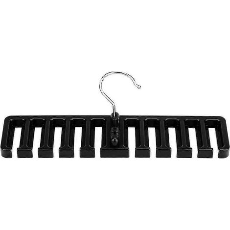 Porte-ceintures rotatif à 360°, porte-cravates en plastique, gain de place, compatible avec les tringles de penderie, noir (1/4)