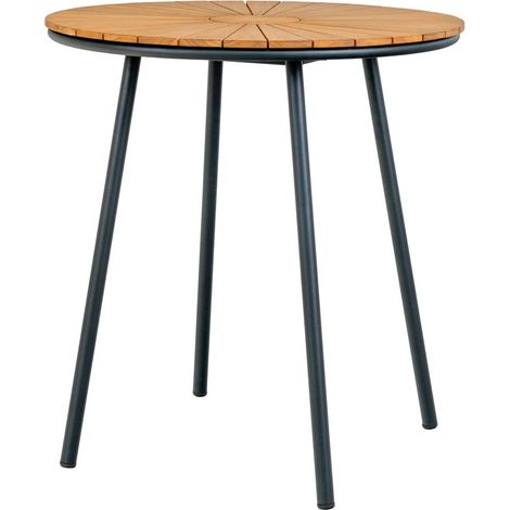 Cleveland Cafetisch Ø70cm Garten Teak,schwarz.