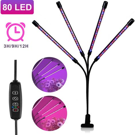SWANEW Pflanzenlampe 80 LED Vollspektrum Grow Lampe 40W Pflanzenlicht Pflanzenleuchte mit 3 Timer und Auto Einschalt Funktion (1/5)