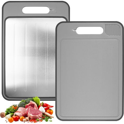 Planche a Decouper INOX Double Face 31x21x1 cm Planche à Découper en Titane (1/5)