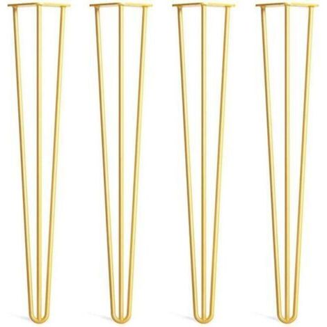 4pcs 20 cm(Doré) Pieds Epingle DIY Pieds pour Table Pied de Chaise avec 20 Vis + 4 Protège Pieds (1/3)