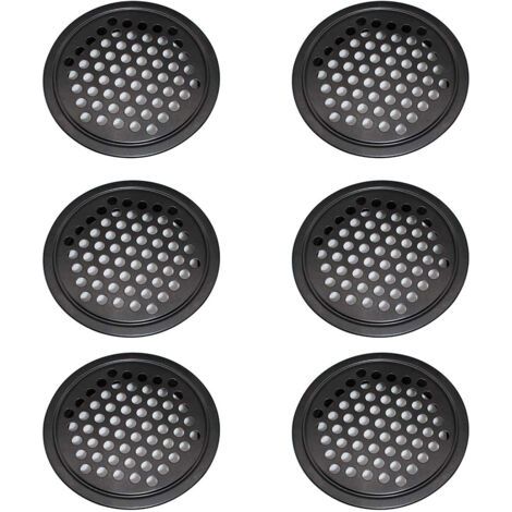 LaBlanc - Rejilla de ventilación de acero inoxidable (6 piezas), rejilla de ventilación para armarios - Rejilla de ventilación redonda de 60 mm, ideal para muebles de cocina.