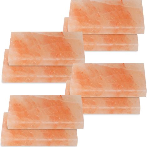Jiubiaz 8er Set Himalaya Salzstein 20x10x2,5 cm Grillplatte Salzblock für BBQ Smoker & Backofen Natur Grillzubehör (1/5)