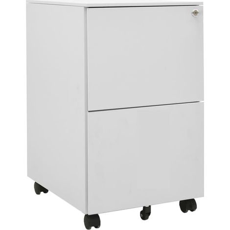 Classeur mobile Meuble de Rangement - Armoire De Bureau Gris clair 39x45x67 cm Acier BV927876 - BonneVie (1/5)