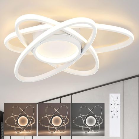 ZMH Plafonnier LED Variable Plafonnier de salon : Lampe de cuisine 77W avec télécommande Lampe de salon 3000K - 6500K Design moderne Éclairage de plafond pour chambre à coucher salle à manger (1/5)
