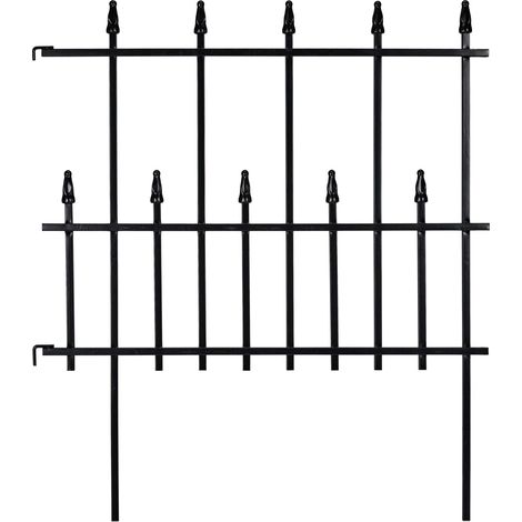 Set di 4 bordure da giardino decorative in stile gotico 50 x 10 cm in metallo nero 130011958