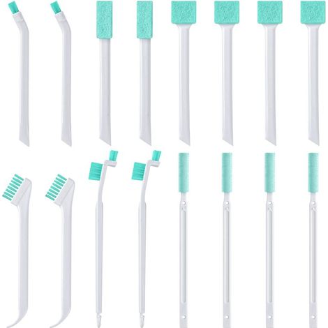 Juego de 16 mini cepillos de limpieza para espacios estrechos y esquinas (azul) (1/5)