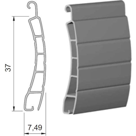 Lame Volet Roulant 37mm PVC Ajourée - 160cm - Blanc - Recoupable