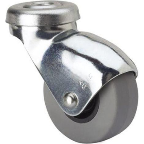 rueda giratora agujero m8 21hsr30-pgi poliamix-goma gris eje liso (1/2)