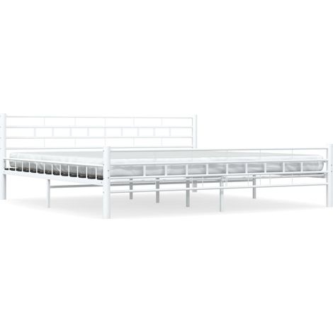 Maison Exclusive - Bettgestell Weiß Metall 200×200 cm