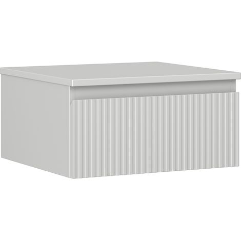 Mexen Rivel Badezimmerunterschrank 50 cm mit Arbeitsplatte, 1 Schublade, gerillt, grau matt - 91A20-05023-1-BFC62 (1/5)