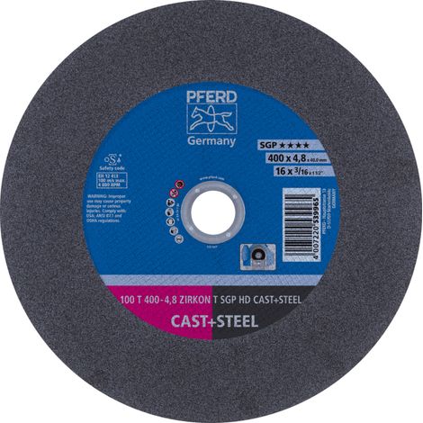 PFERD TOOLS Stationäre Trennscheibe T 400x4,8x40mm "sehr hart" HD CAST+STEEL für Guss/Stahl 100m/s 10 Stk (1/4)