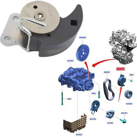 Tendeur de pompe à huile JX6G-6C777AB 2263127 JX6Z-6C348-A Convient pour Ford Focus/ (1/4)