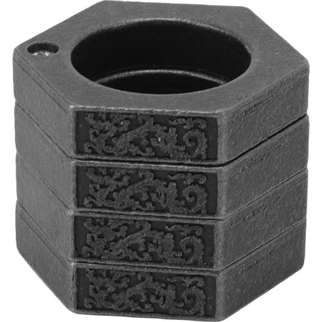 Bague de défense en alliage d'aluminium, brise-vitre hexagonal brillant pour urgence, approvisionnement défense, argent antique (1/5)