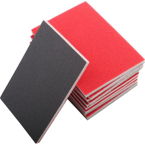 Disques abrasifs mousse carrés 10 pcs, grain 120/180/240, 70x100mm, auto-adhésifs pour polissage fin bois métal (1/5)
