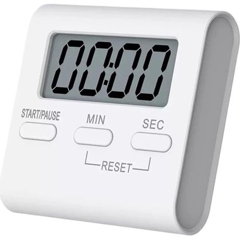 Minuteur de cuisine numérique – Compte à rebours et chronomètre – Alarme forte – Grands chiffres – Aimant, support et trou de suspension – Pour cuisine, salle de bain et école (1/5)