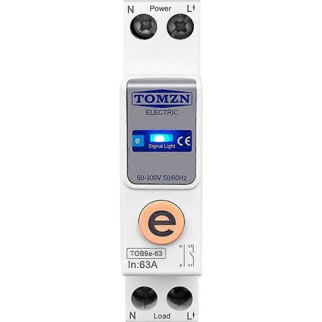 TOMZN TOB9e-63 Interrupteur intelligent sans compteur 1P+N 63A WIFI avec compteur d'énergie, disjoncteur, relais temporisé et protection pour maison connectée (1/5)