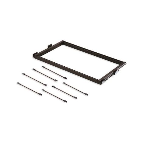 Kit 7 tringles pantalon et cadre roulement armoires Moka fermeture souple réglable module 900mm Alu et Acier Moka EMUCA 7089213 (1/5)