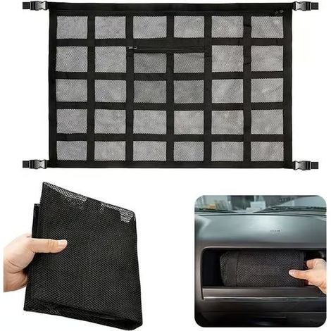Filet de rangement pour toit de voiture, 80 x 54 cm, double couche, maille (1/5)