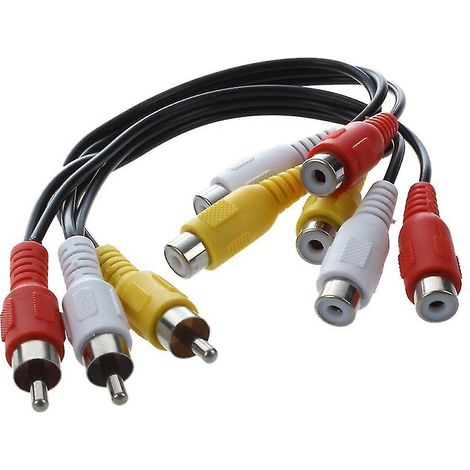 Câble adaptateur audio/vidéo AV 3 RCA mâle vers 6 RCA femelle (1/4)