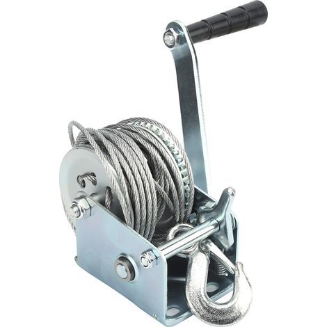 Heavy-duty 8m, 272kg manual winch, cable puller, for boat, ATV, trailer, heavy-duty trailer winch, long durable cable (1/5)