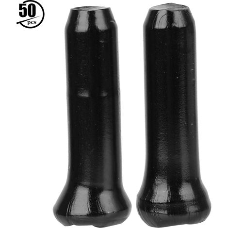 50 embouts de câble de frein de vélo en alliage d'aluminium, sertis pour câble de dérailleur, accessoires de vélo, noir (1/5)