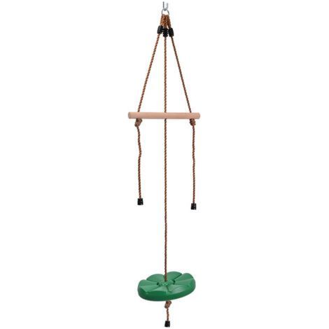 Aire de jeux,Échelle de corde deux-en-un pour enfants échelle d'escalade extérieure balançoire de jardin échelle balançoire disque en plastique balançoire vert foncé (1/5)