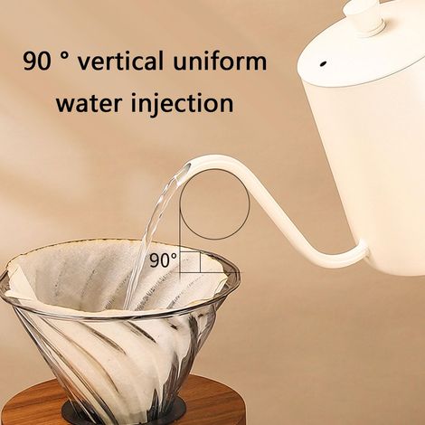 Bouilloire à bec verseur, bec long et étroit, cafetière, bouilloire à col de cygne, théière en acier inoxydable, bouteille d'eau portable pour cuisinière (590 ml) (1/4)