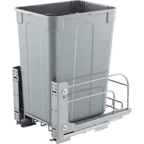Poubelle Coulissante sous Évier et sous Plan 33 L, Collecteur de Déchets avec Système Coulissant en Métal à Fermeture Douce, Système de Tri Sélectif Placard Meuble Bas, Cuisine Restaurant Bar (1/5)
