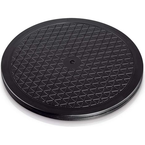 Plateau Universel Rond (40 cm, Taille XL, Poids supporté 100 kg (idéal pour TV, Enceintes, écrans, appareils de Cuisine) Noir (1/4)
