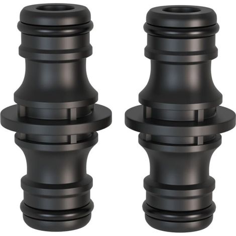 Raccords pour tuyau d'arrosage - Raccord double 1/2" pour tuyau d'arrosage - Rallonge - Connexion bidirectionnelle pour tuyaux d'arrosage et d'eau domestique - 2 pièces - Crezuo (1/4)