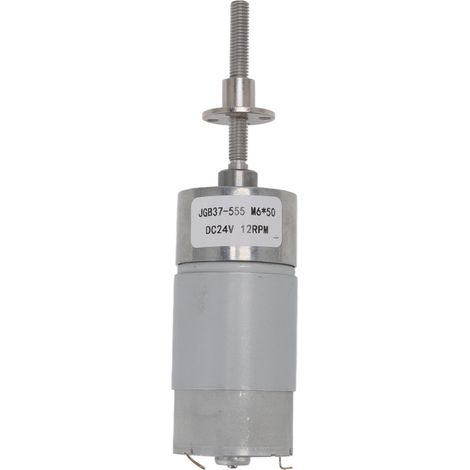 Moteur à engrenages CC M6x50 filetage autobloquant, boîtier en alliage d'aluminium, bobine en laiton, moteur à réduction avec bride DC24V 12RPM (1/5)