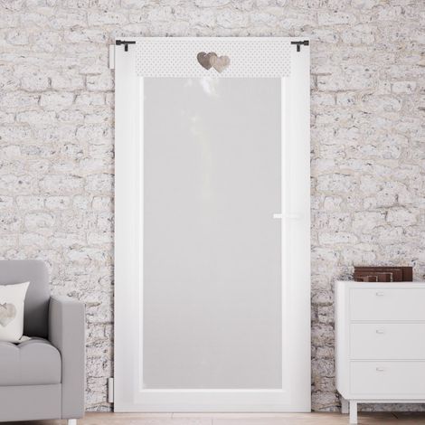 Brise bise pur coton 70x200 cm LOVE gris, par Soleil d'Ocre