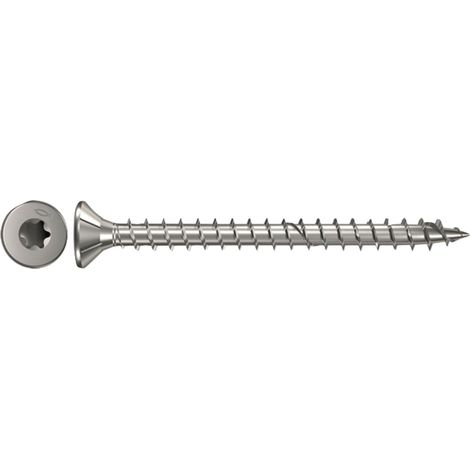 Fischer 200x Power-Fast 5 x 30 cabeza avellanada acero inoxidable A4 rosca completa TX interior - 657298