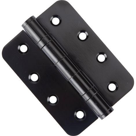 Bisagra cortafuegos acero inoxidable negro 101x76mm canto redondo (1/2)