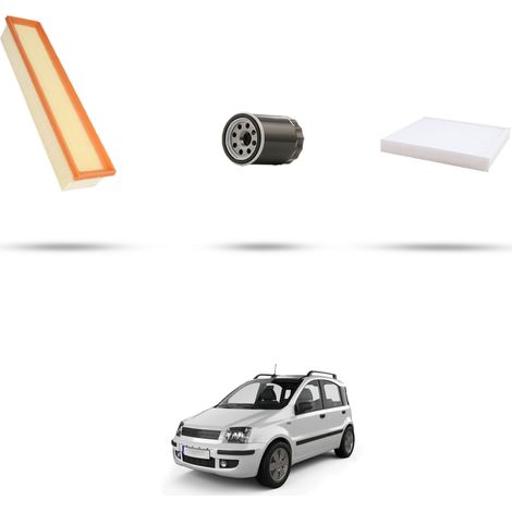 Kit tagliando 3 filtri compatibile con Fiat Panda II 1.2 51kw dal 2010 (1/4)
