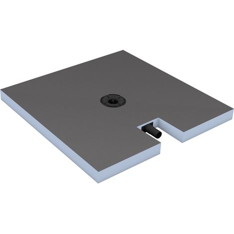 Wedi – Receveur de douche à carreler Fundo Plano 1200x1200x65 mm – Écoulement horizontal intégré – Pente préformée – Pour plancher bois