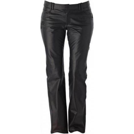 Pantalon moto route Ixon Rubis cuir noir taille 38 pour femme (1/5)