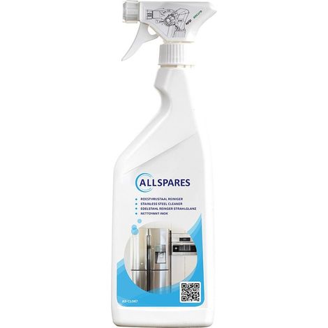 Limpiador de acero inoxidable AllSpares para electrodomésticos de cocina de acero inoxidable (500 ml)