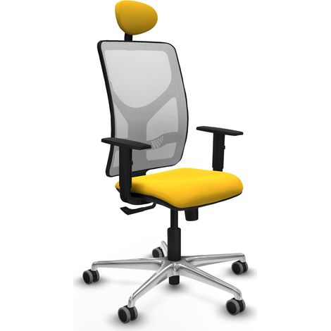 Silla de oficina piqueras y crespo Motilla blanco malla amarillo (1/2)
