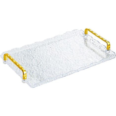 Rechteckiges Serviertablett mit Griffen, Obstteller, Wasserbecher, Tablett für Süßigkeiten, Snacks, Nüsse, Serviertablett für die Arbeitsplatte-Style A (1/5)