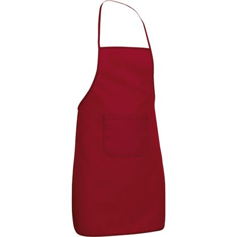 Delantal infantil con peto y bolsillo en tejido de poliéster RECIPE VALENTO Rojo loto