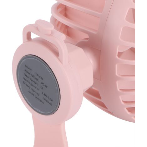 Tragbarer Mini-USB-Ventilator mit komfortabler Handschlaufe, ideal für drinnen, draußen und auf Reisen (rosa). (1/5)