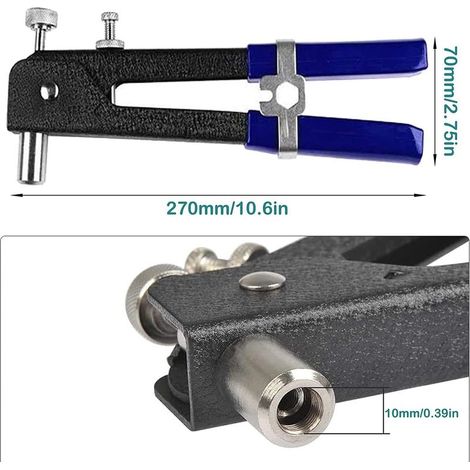 86 pièces Pince Ecrou a Riveter Pistolet à Écrou avec 5 mandrins M3 M4 M5 M6 M8 Kit de Pince à Riveter Kit de Écrou Riveteuse Rivet Nutsert Gun Outil de Pince à Riveter Insert Fileté